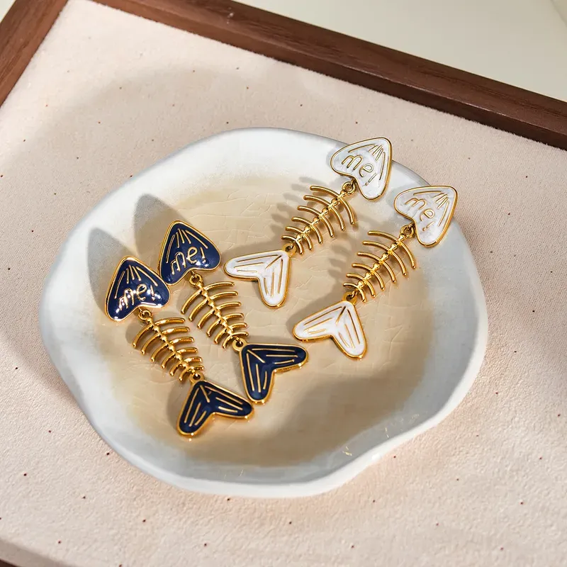 Reef Studs Blue Gold Plated Drop Earring