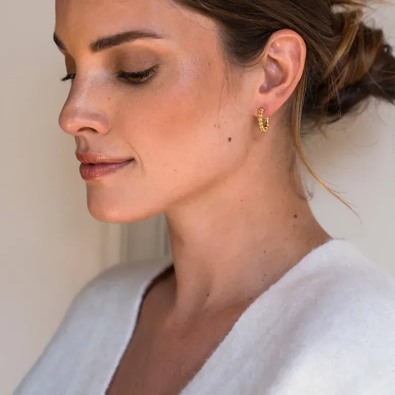 Swirl Gold Plated Hoop Earring