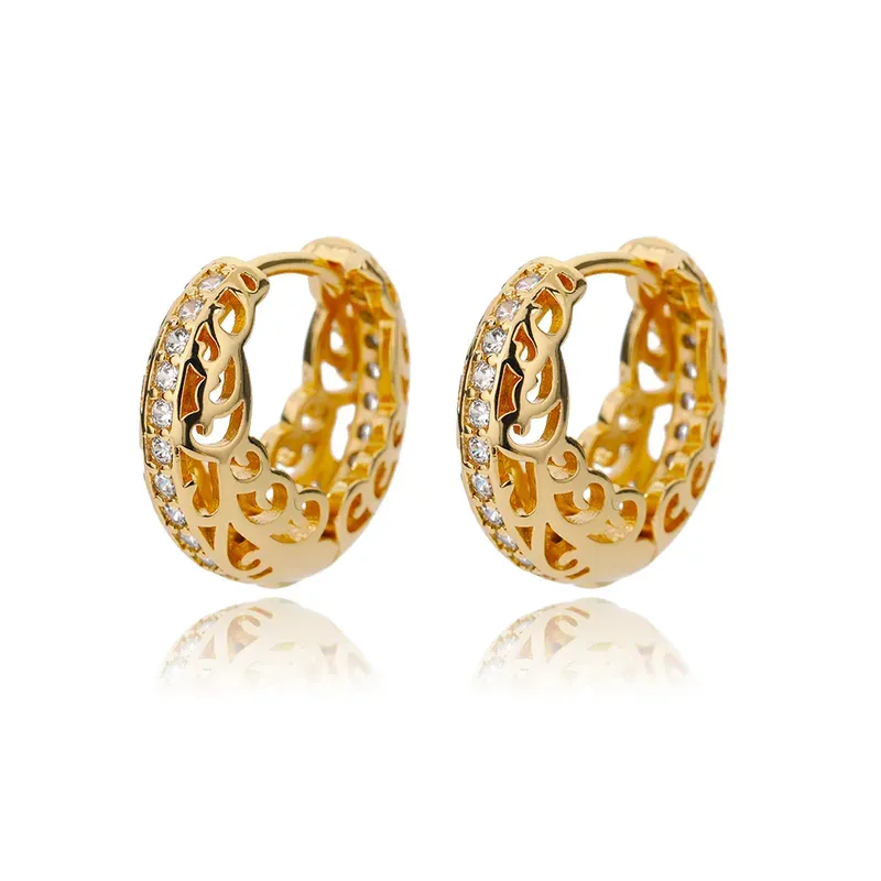 Vintage Lace Gold Plated Hoop Earring