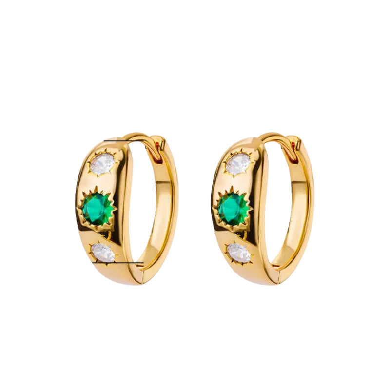 Power Gold Plated Hoop Earring