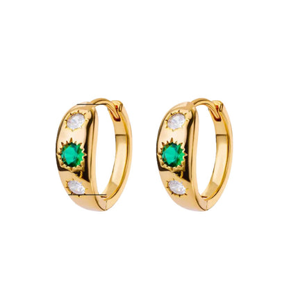 Power Gold Plated Hoop Earring