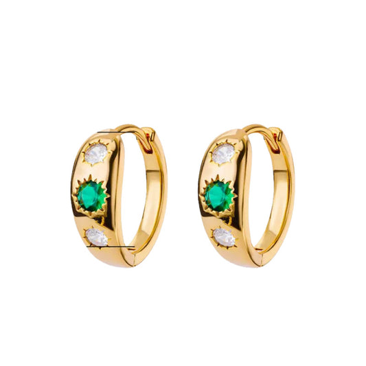 Power Gold Plated Hoop Earring