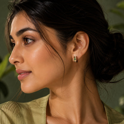 Power Gold Plated Hoop Earring