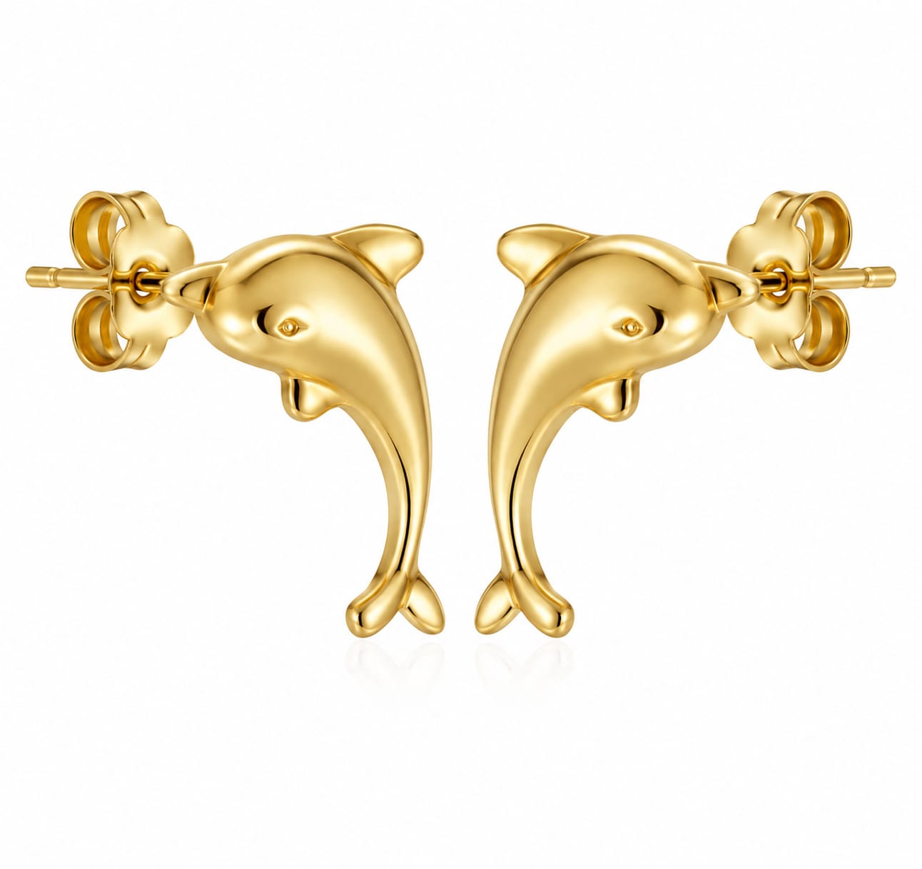 Delphinids Gold Plated Stud Earring