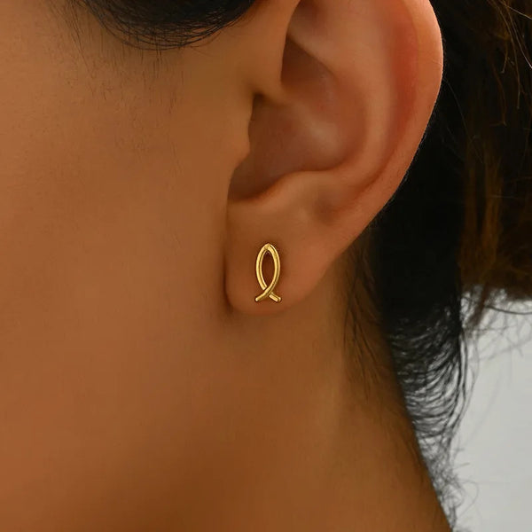 Tiny Tails Gold Plated Stud Earring