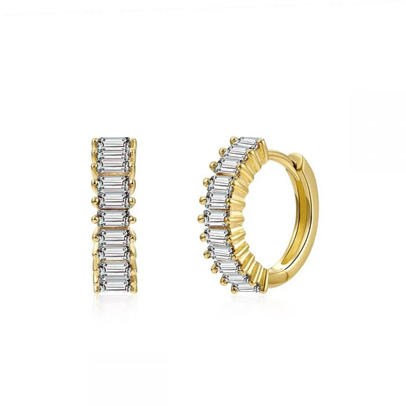 Cosmic Bar Gold Plated Hoop Earring