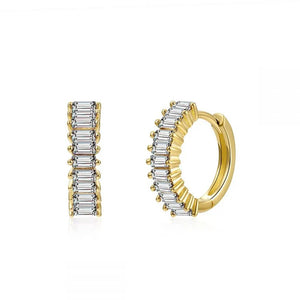 Cosmic Bar Gold Plated Hoop Earring