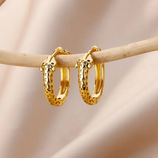 Wildcats Sleek Cat Gold Plated Hoop Earring