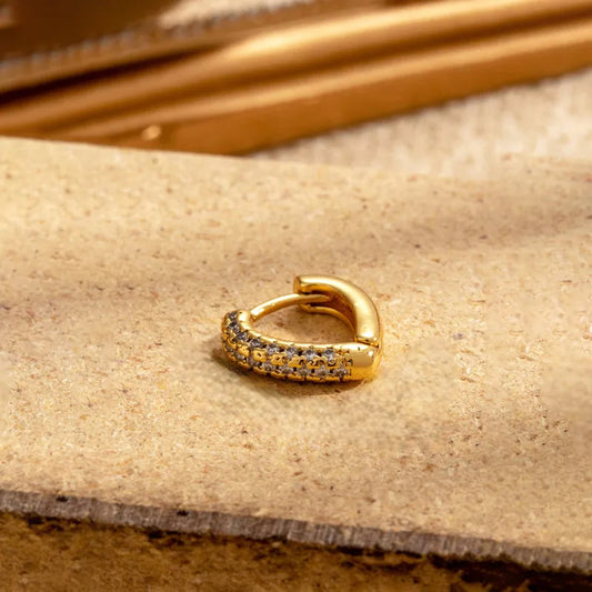 Chic Fusion Chevron Gold Plated Hoop Earring