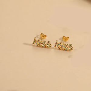 Kiss Gold Plated Stud Earring