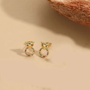 Kitty Eyes Gold Plated Stud Earring