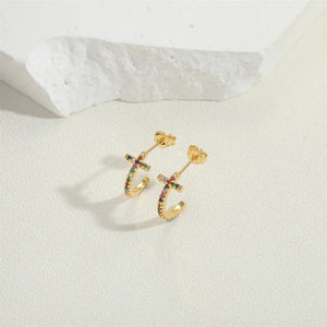 Hollow Cuff Gold Plated Stud Earring