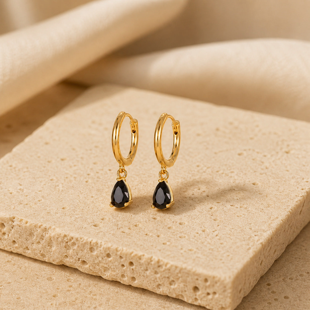 Duchess Drop, Victorian Style Gold Plated Hoop Earring