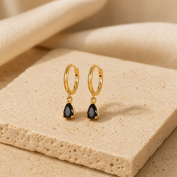 Duchess Drop, Victorian Style Gold Plated Hoop Earring
