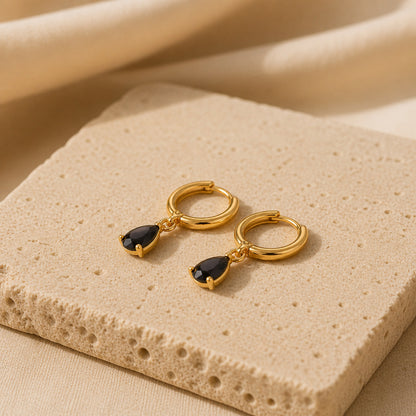 Duchess Drop, Victorian Style Gold Plated Hoop Earring