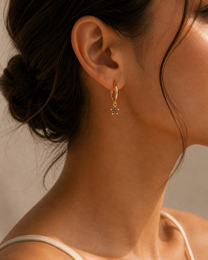Garden Of Era Victorian Style Gold Plated Hoop Earring