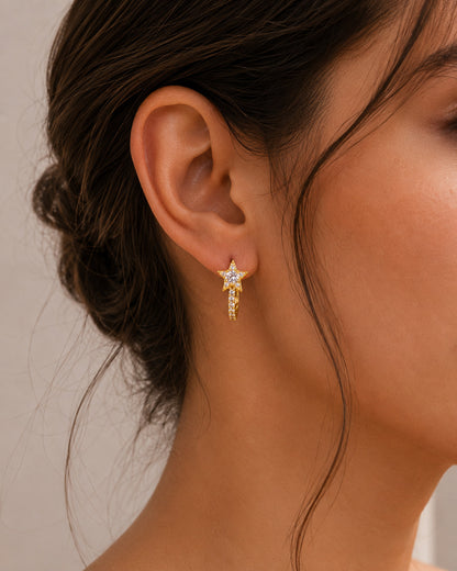 Cameo Charm, Victorian Style: Gold Plated Hoop Earring