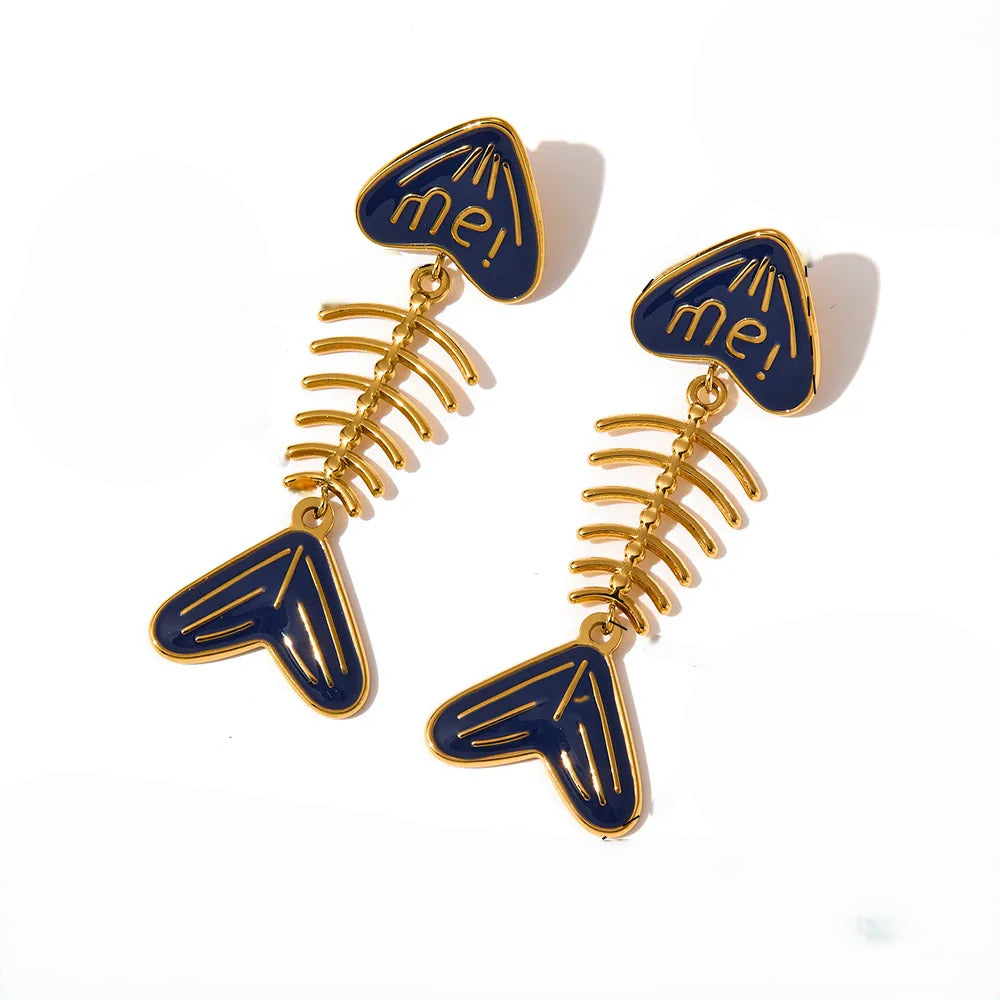 Reef Studs Blue Gold Plated Drop Earring
