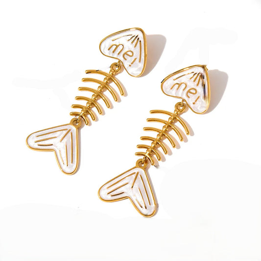 Reef Studs White Gold Plated Drop Earring