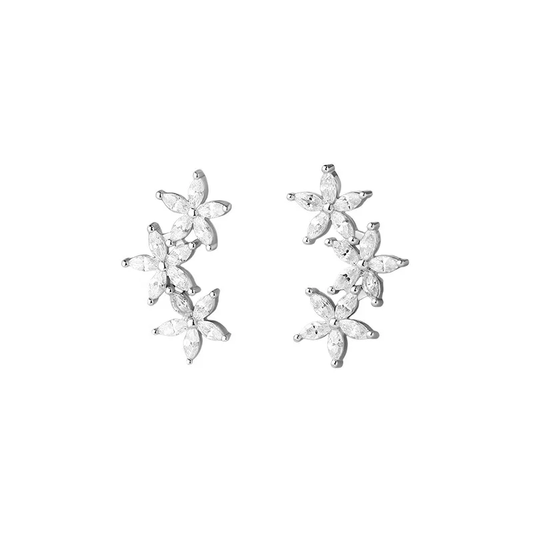 Blooming Trio Silver Stud Earring