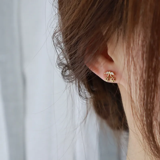 Cherry Pop Silver Stud Earring