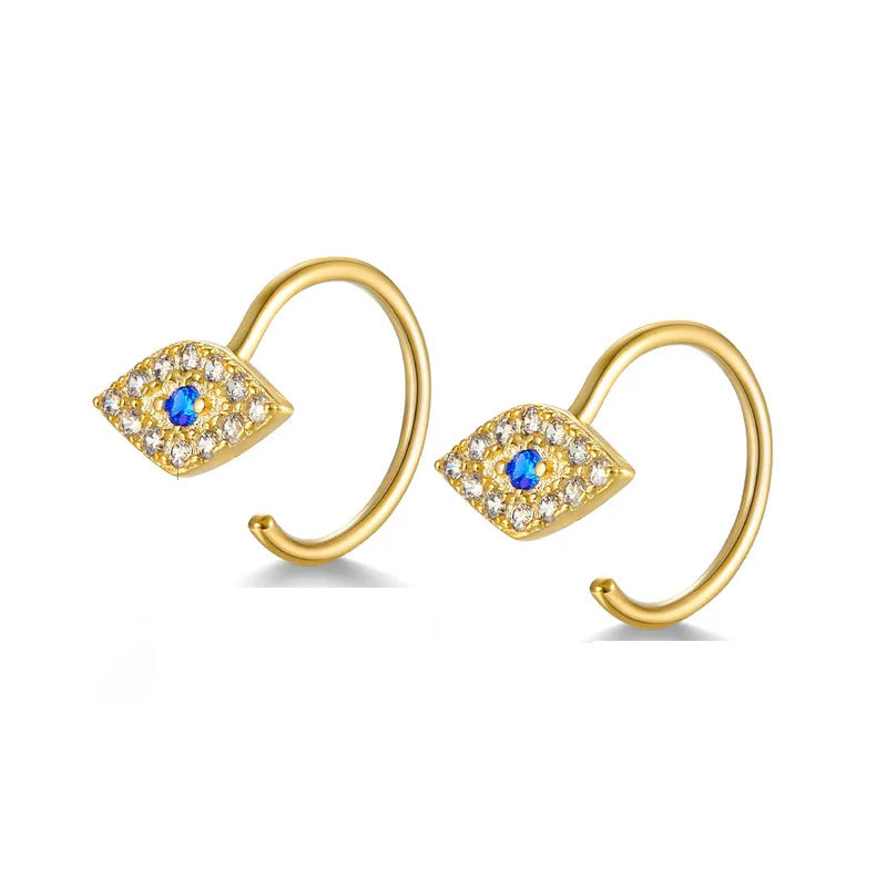 Eye Charm Silver Drop Earring