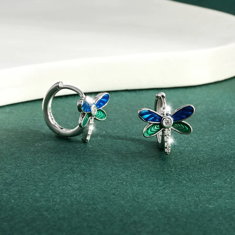 Seabloom Dragonfly Silver Stud Earring