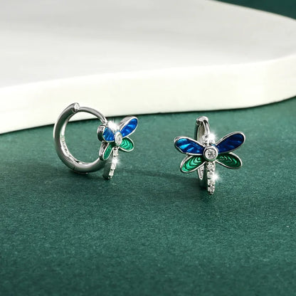 Seabloom Dragonfly Silver Stud Earring