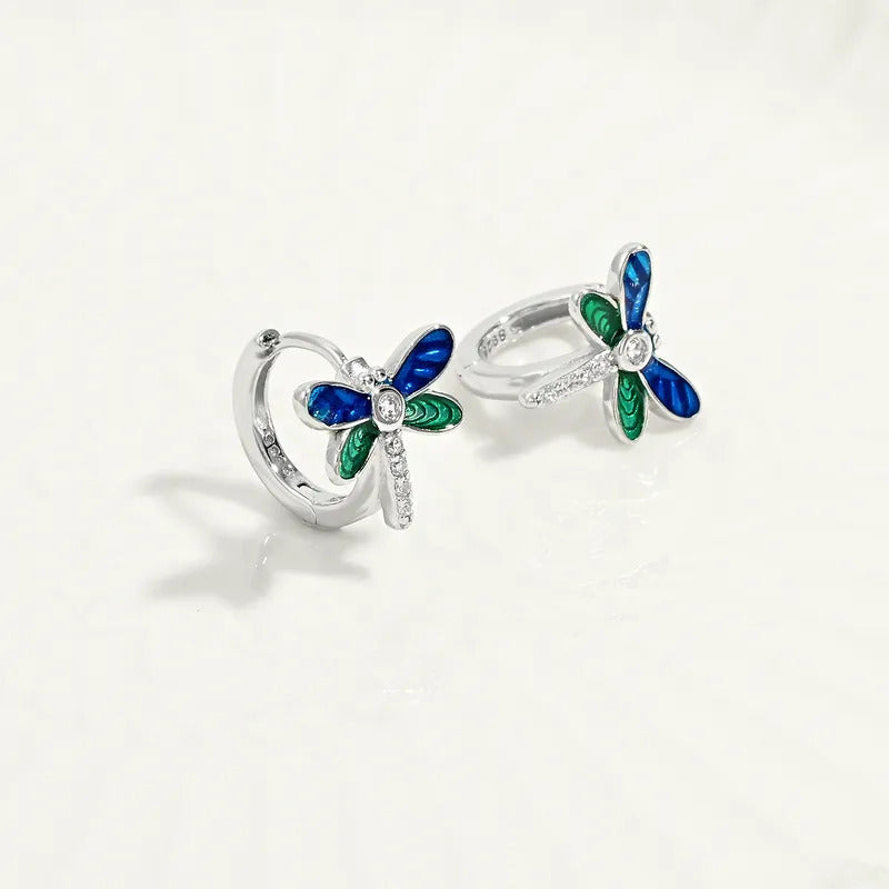 Seabloom Dragonfly Silver Stud Earring