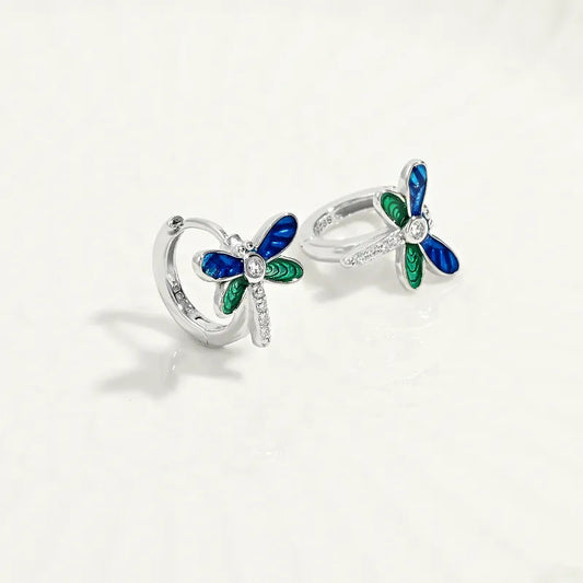 Seabloom Dragonfly Silver Stud Earring