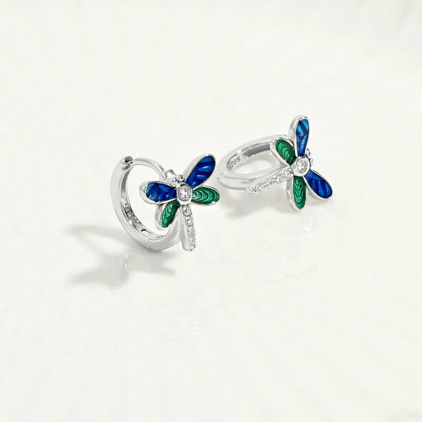 Seabloom Dragonfly Silver Stud Earring