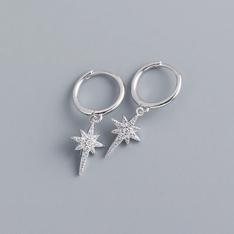 Astral Drop Silver Hoop Earring