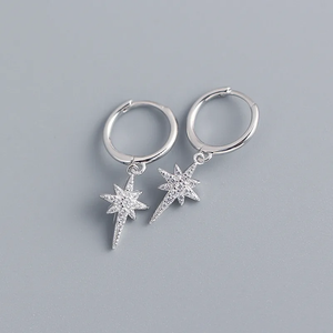 Astral Drop Silver Hoop Earring