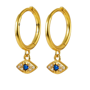 Gold Plated Enchanted Iris Silver Hoop Earring