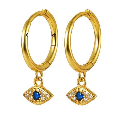 Gold Plated Enchanted Iris Silver Hoop Earring