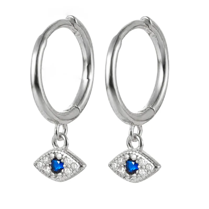Enchanted Iris Silver Hoop Earring