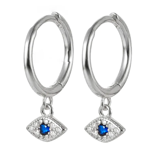 Enchanted Iris Silver Hoop Earring