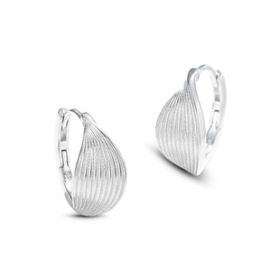 Ripple Silver Hoop Earring