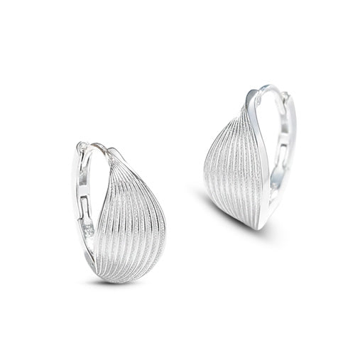Ripple Silver Hoop Earring
