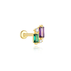 Garden Of Gems Twilight Duo Silver Flat Back Stud Earring