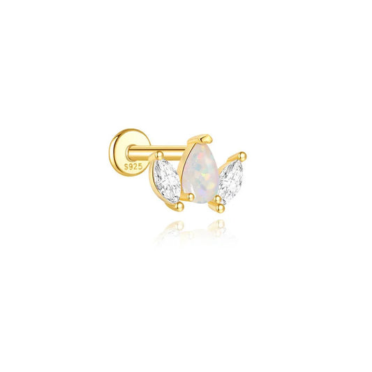 Garden Of Gems Glacial Silver Flat Back Stud Earring