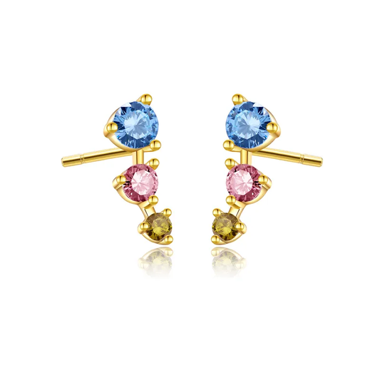 Astral Colorful Silver Stud Earring