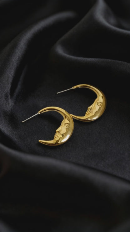 Halfmoon Arc Gold Plated Drop Earring