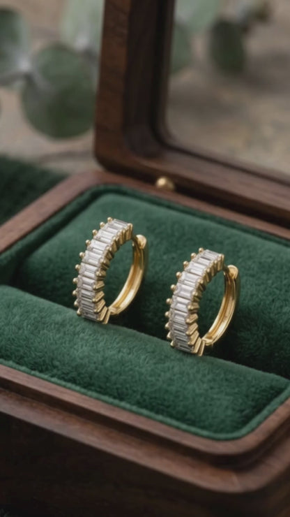 Cosmic Bar Gold Plated Hoop Earring