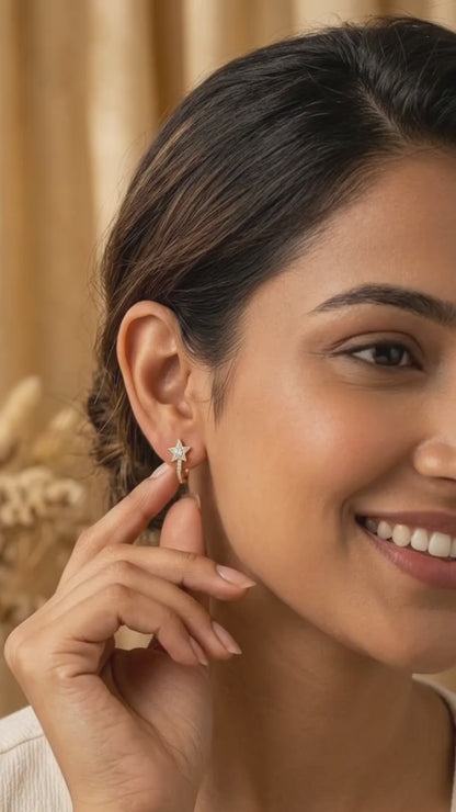 Cameo Charm, Victorian Style: Gold Plated Hoop Earring