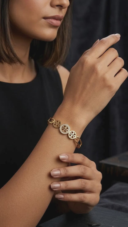 Crown Trinity Gold Plated Bracelet