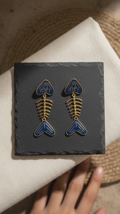 Reef Studs Blue Gold Plated Drop Earring