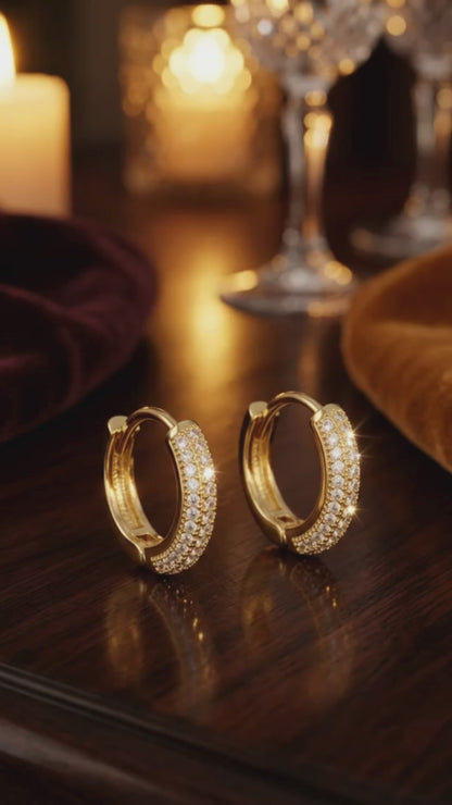 Golden Edge Geometric Circle Gold Plated Hoop Earring