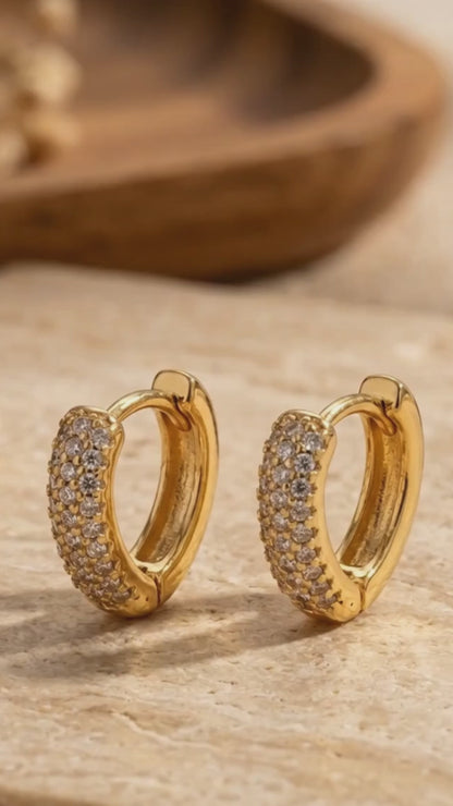 Chic Fusion Chevron Gold Plated Hoop Earring