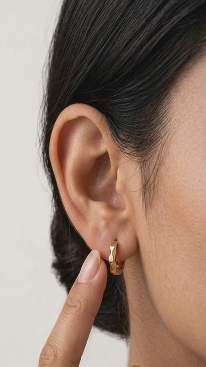 Wildcats Felin Gold Plated Hoop Earring